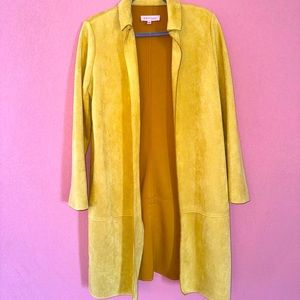 PHILOSOPHY Yellow Suede Coat Size S